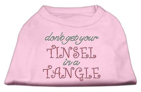 Tinsel in a Tangle Rhinestone Dog Shirt Light Pink XS (8)