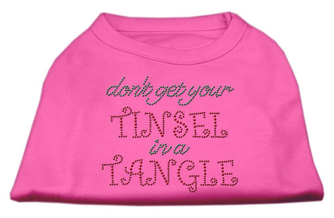 Tinsel in a Tangle Rhinestone Dog Shirt Bright Pink XXL (18)