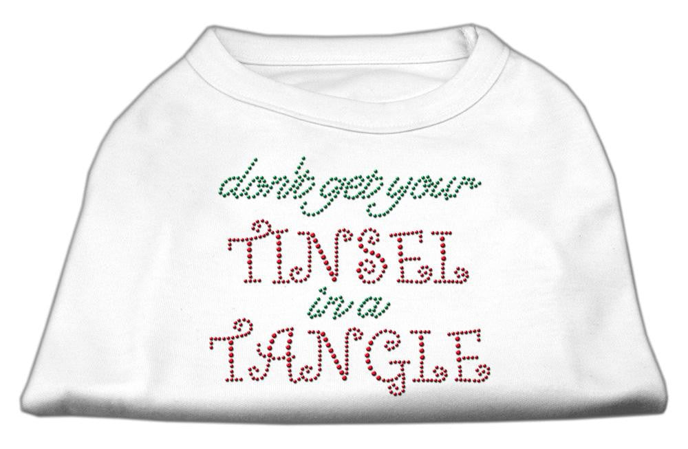 Tinsel in a Tangle Rhinestone Dog Shirt White XXL (18)