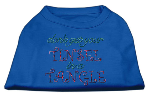 Tinsel in a Tangle Rhinestone Dog Shirt Blue XXXL (20)