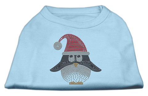 Santa Penguin Rhinestone Dog Shirt Baby Blue Lg (14)