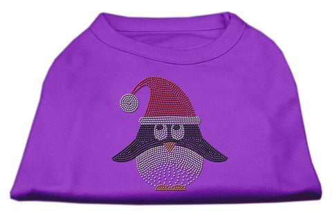 Santa Penguin Rhinestone Dog Shirt Purple Lg (14)