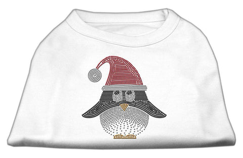 Santa Penguin Rhinestone Dog Shirt White XS (8)