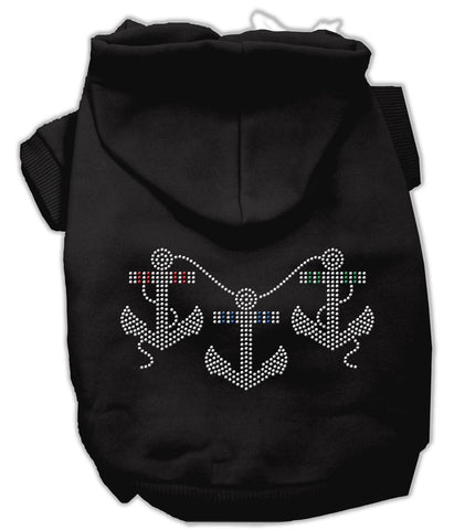 Rhinestone Anchors Hoodies Black L (14)