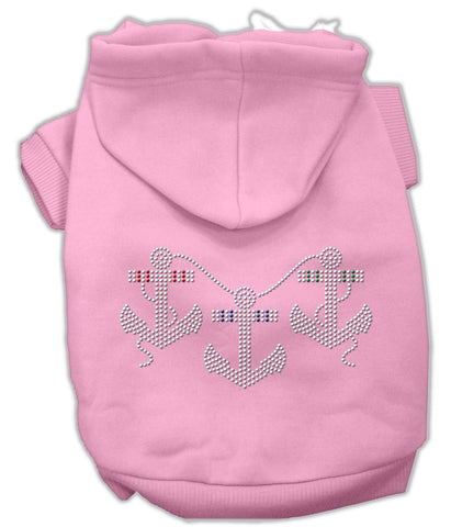 Rhinestone Anchors Hoodies Pink XL (16)