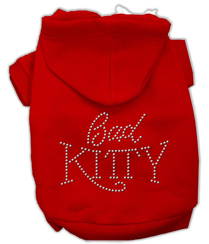 Bad Kitty Rhinestud Hoodie Red S (10)