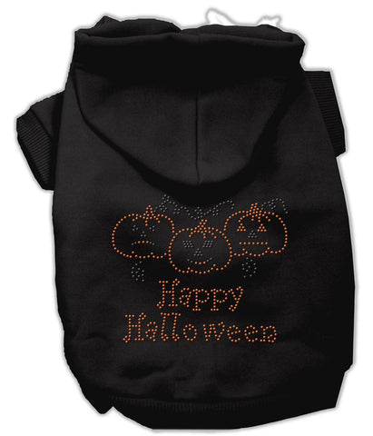 Happy Halloween Rhinestone Hoodies Black XS (8)