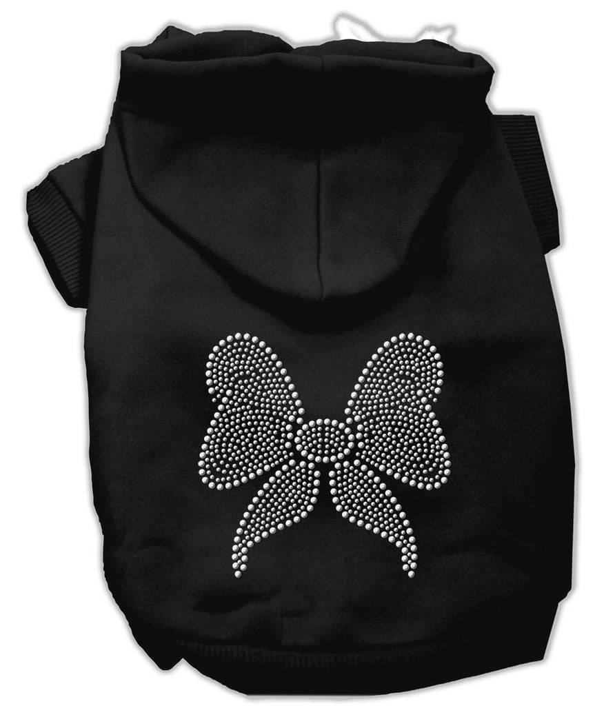 Rhinestone Bow Hoodies Black M (12)