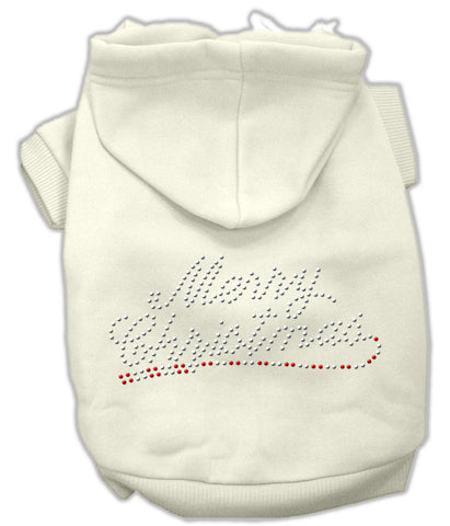 Merry Christmas Rhinestone Hoodies Cream XL (16)