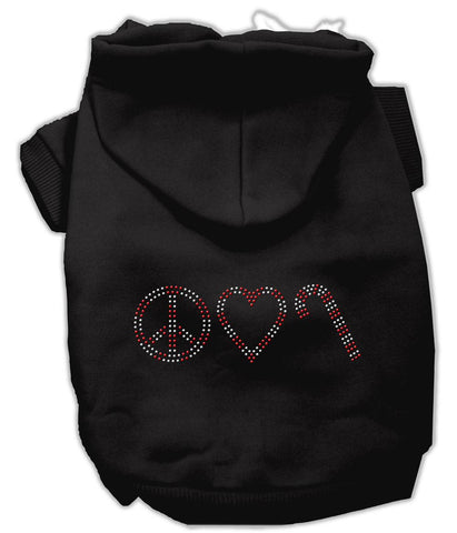 Peace, Love and Candy Canes Hoodies Black XS (8)