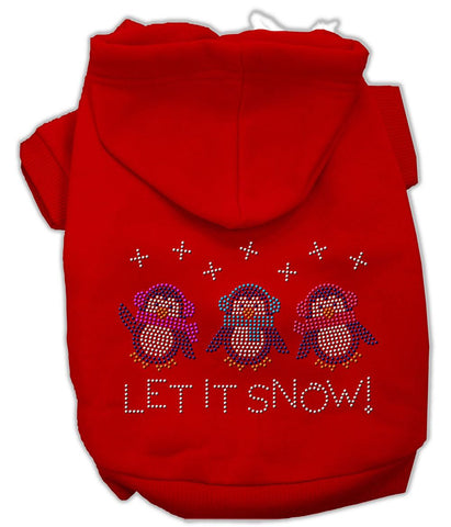 Let it Snow Penguins Rhinestone Hoodie Red L (14)