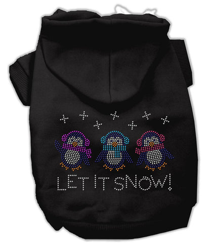 Let it Snow Penguins Rhinestone Hoodie Black S (10)