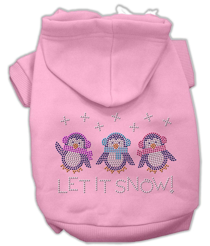 Let it Snow Penguins Rhinestone Hoodie Pink XL (16)