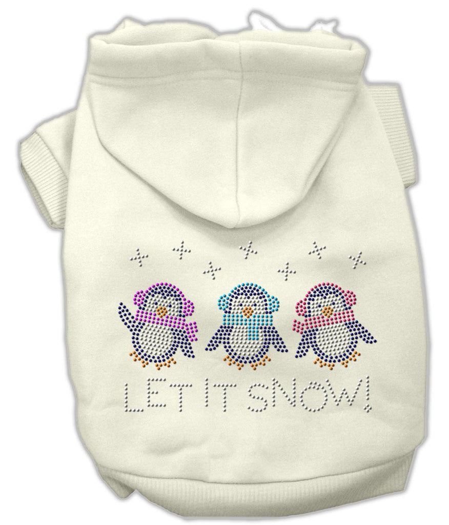 Let it Snow Penguins Rhinestone Hoodie Cream XXL (18)