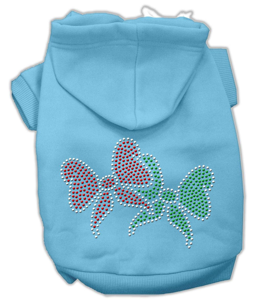 Christmas Bows Rhinestone Hoodie Baby Blue M (12)