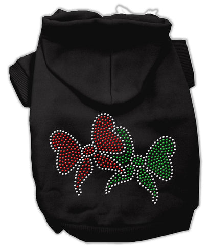 Christmas Bows Rhinestone Hoodie Black M (12)