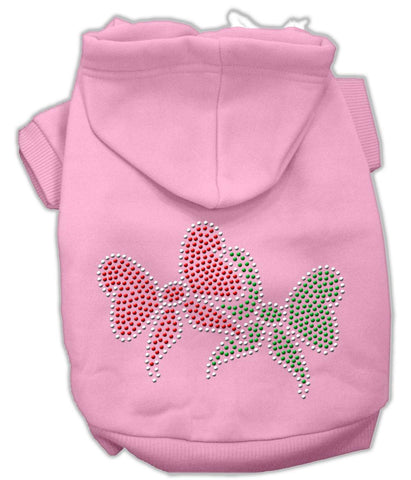 Christmas Bows Rhinestone Hoodie Pink XXL (18)