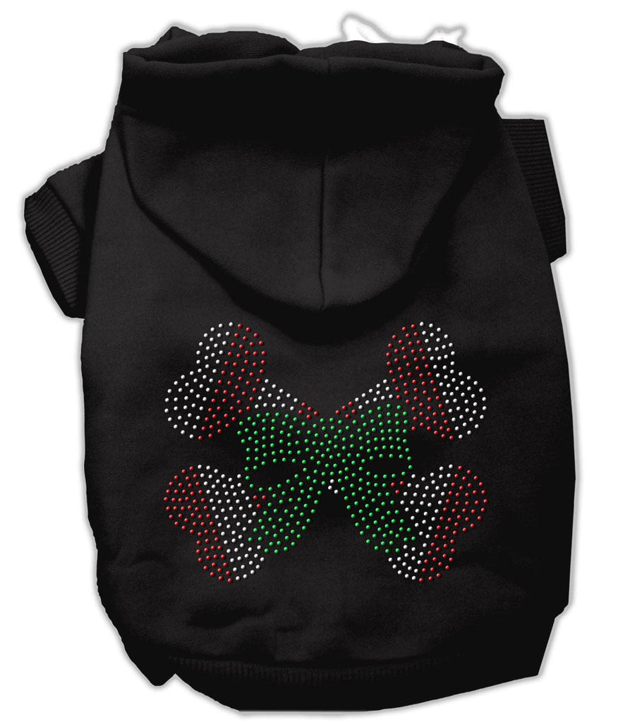 Candy Cane Crossbones Rhinestone Hoodie Black XS (8)