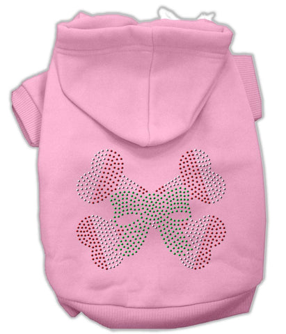 Candy Cane Crossbones Rhinestone Hoodie Pink XXL (18)