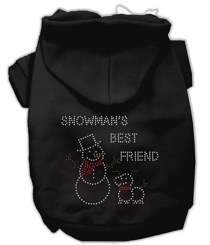 Snowman's Best Friend Rhinestone Hoodie Black L (14)