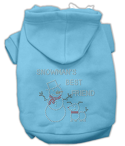 Snowman's Best Friend Rhinestone Hoodie Baby Blue XL (16)