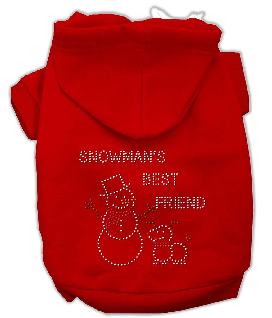 Snowman's Best Friend Rhinestone Hoodie Red XL (16)