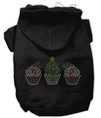 Christmas Cupcakes Rhinestone Hoodie Black L (14)