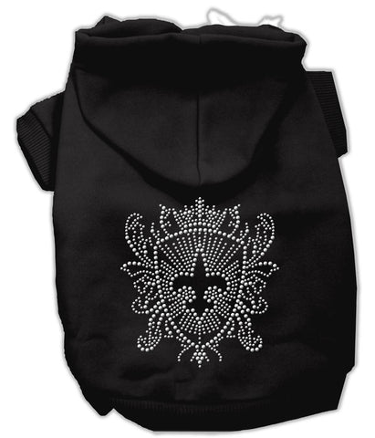 Rhinestone Fleur De Lis Shield Hoodies Black M (12)