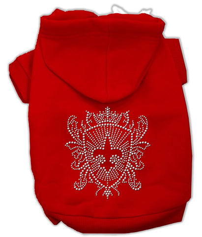 Rhinestone Fleur De Lis Shield Hoodies Red XXXL(20)