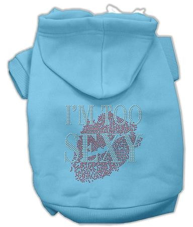 I'm Too Sexy Rhinestone Hoodies Baby Blue M (12)