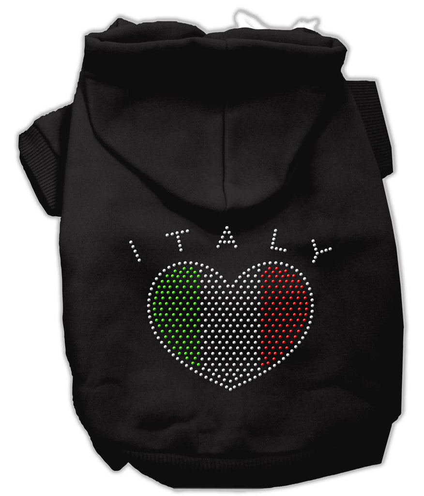 Italian Rhinestone Hoodies Black M (12)