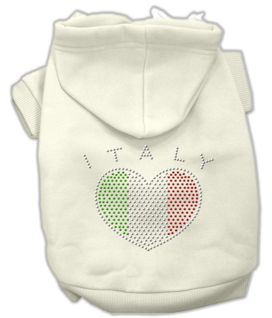 Italian Rhinestone Hoodies Cream XXL (18)