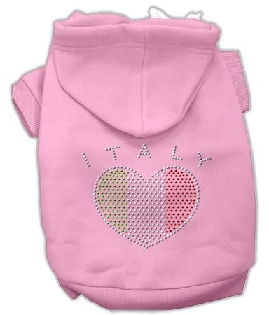 Italian Rhinestone Hoodies Pink XXXL(20)