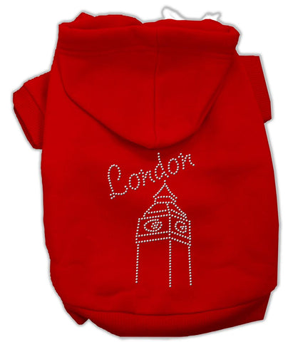 London Rhinestone Hoodies Red XS (8)