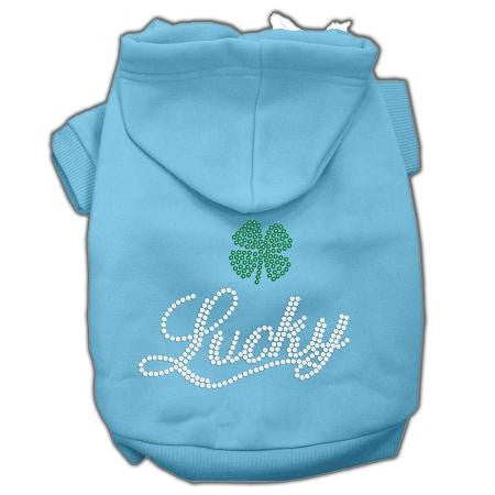 Lucky Rhinestone Hoodies Baby Blue M (12)