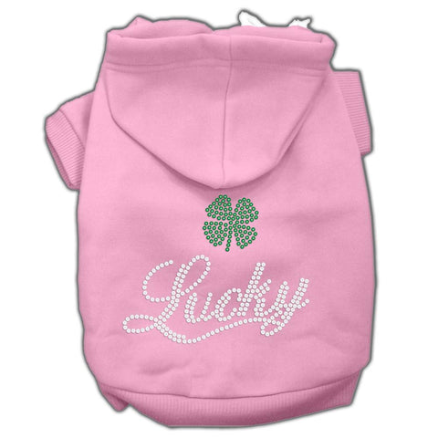 Lucky Rhinestone Hoodies Pink XXL (18)