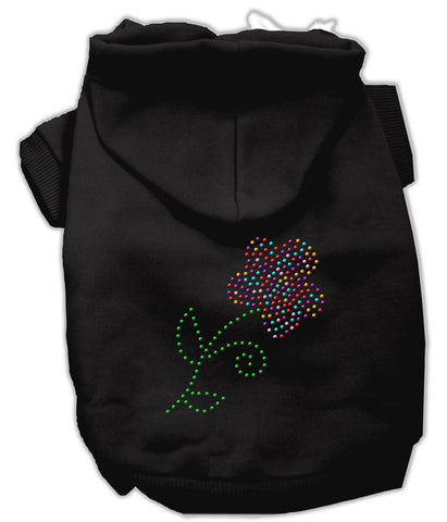 Multi-Colored Flower Rhinestone Hoodie Black L (14)