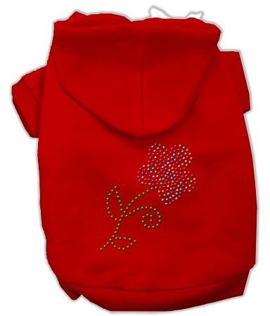 Multi-Colored Flower Rhinestone Hoodie Red XXXL(20)