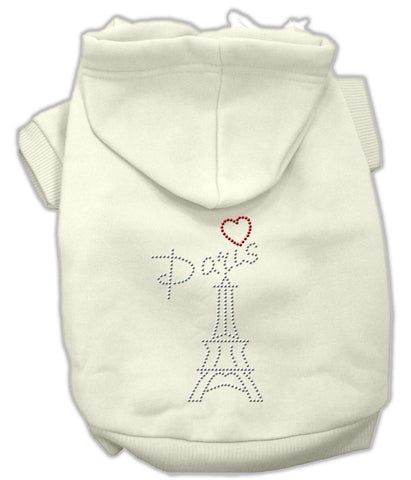 Paris Rhinestone Hoodies Cream XS (8)