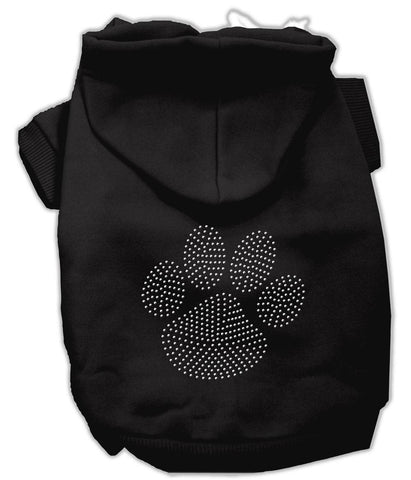 Clear Rhinestone Paw Hoodies Black M (12)