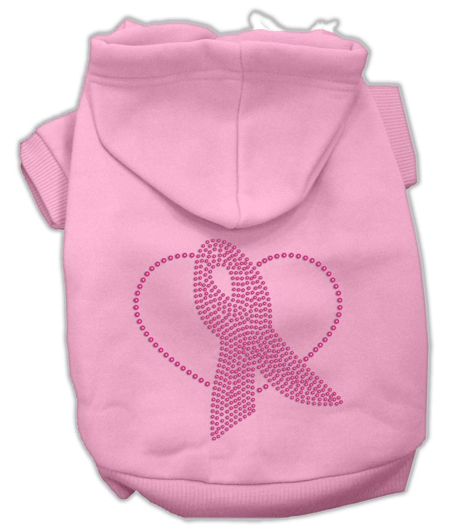 Pink Ribbon Rhinestone Hoodies Pink XXL (18)