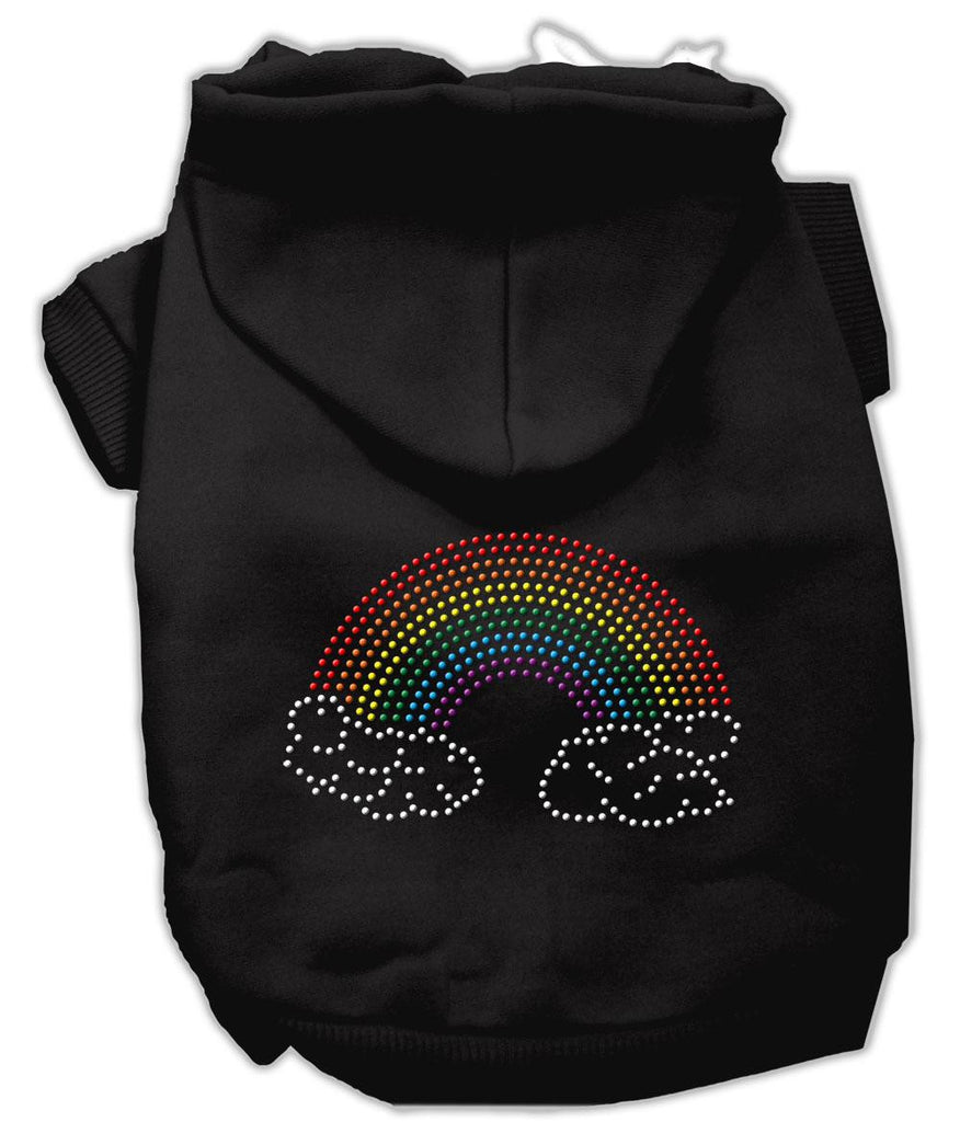 Rhinestone Rainbow Hoodies Black S (10)