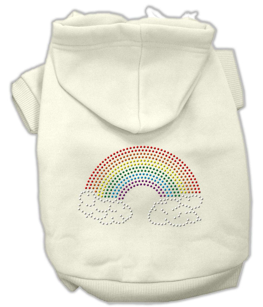 Rhinestone Rainbow Hoodies Cream XS (8)