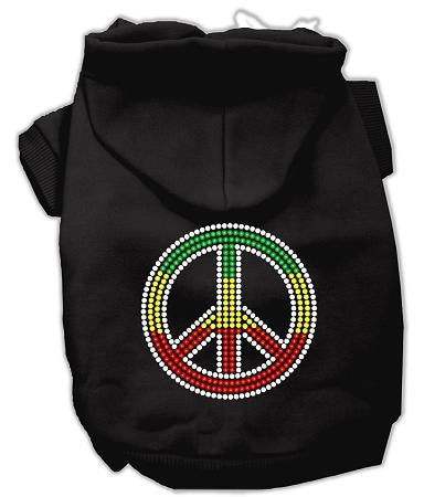 Rasta Peace Sign Hoodie Black L (14)