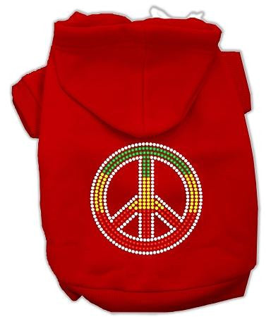 Rasta Peace Sign Hoodie Red XS (8)