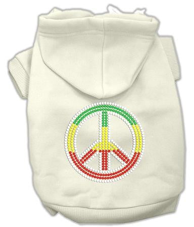 Rasta Peace Sign Hoodie Cream XXXL(20)