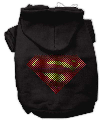 Super! Rhinestone Hoodies Black S (10)