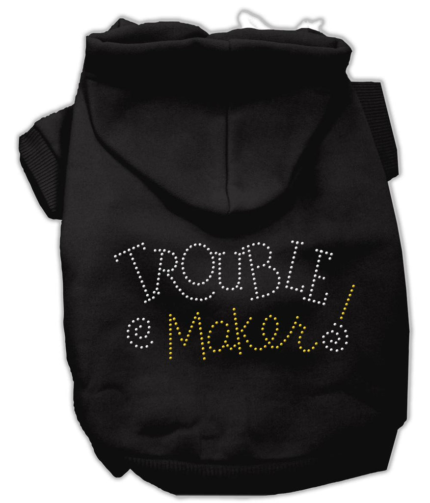 Trouble Maker Rhinestone Hoodies Black M (12)