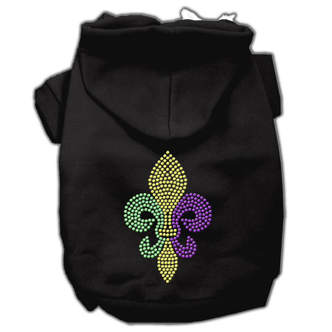 Mardi Gras Fleur De Lis Rhinestone Hoodies Black L (14)