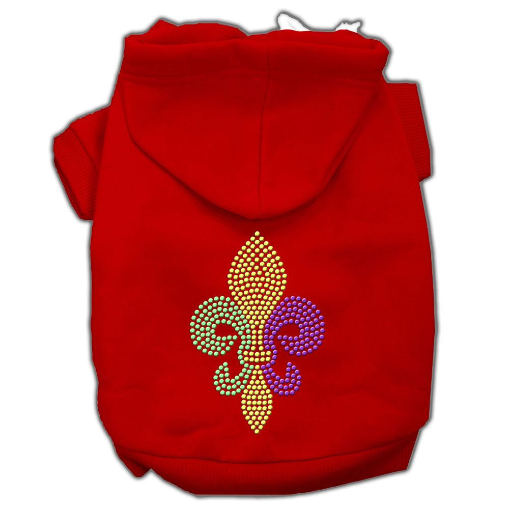 Mardi Gras Fleur De Lis Rhinestone Hoodies Red L (14)